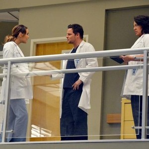 Grey's Anatomy, Camilla Luddington (L), Justin Chambers (C), Sara Ramirez (R), 'You've Got to Hide Your Love Away', Season 10, Ep. #14, 03/06/2014, ©ABC