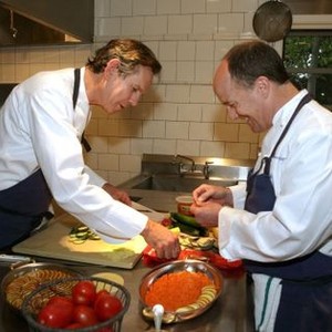 RATATOUILLE, chef Thomas Keller, producer Brad Lewis, on set, 2007. ©Walt Disney Co.