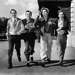KEEP 'EM SLUGGING, from left, Bobby Jordan, Norman Abbott, Gabriel Dell, Huntz Hall, 1943