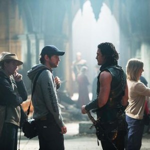 DRACULA UNTOLD, from left: director Gary Shore, Luke Evans, as Vlad Tepes Dracula, on set, 2014. ph: Jasin Boland/©Universal Pictures