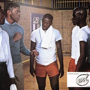 COOLEY HIGH, from left: Glynn Turman, Lawrence Hilton-Jacobs, Corin Rogers (towel around neck), 1975