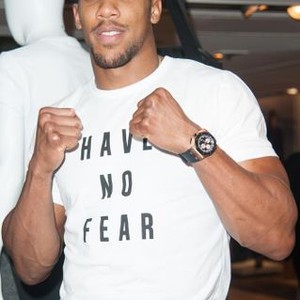 BRITISH PROFESSIONAL BOXER AND CURRENT WBC INTERNATIONAL HEAVYWEIGHT CHAMPION ANTHONY JOSHUA LAUNCHES HIS NEW 'FCUK FEAR' LUXURY SPORTSWEAR COLLECTION WITH FRENCH CONNECTION AT THEIR OXFORD STREET STORE IN LONDON, ENGLAND, UK ON THURSDAY 30TH APRIL 2015.  PHOTOSHOT