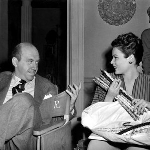 LAURA, director Otto Preminger, Gene Tierney on set, 1944, TM & Copyright (c) 20th Century Fox Filmn Corp.