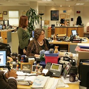 The Office, from left: Leslie David Baker, Kate Flannery, Phyllis Smith, Rainn Wilson, 03/24/2005, ©NBC