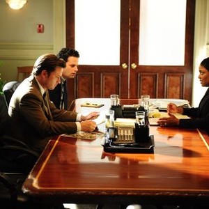 Rectify, from left: Aden Young, Luke Kirby, Sharon Morris, Michael O'Neill, 'Unhinged', Season 2, Ep. #10, 08/21/2014, ©SC