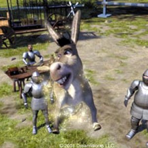 The Donkey (EDDIE MURPHY) is going to have a hard time proving he is an ordinary donkey when he is sprinkled with pixie dust and takes flight in DreamWorks Pictures' computer animated comedy SHREK. photo 5