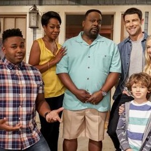 Sheaun McKinney, Marcel Spears, Tichina Arnold, Cedric the Entertainer, Max Greenfield, Hank Greenspan and Beth Behrs (from left)
