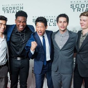 Alex Flores, Dexter Darden, Hi Kong Lee, Dylan O''Brien, Thomas Brodie-Sangster, at arrivals for MAZE RUNNER: THE SCORCH TRIALS Premiere, Regal Cinemas E-Walk, New York, NY September 15, 2015. Photo By: Abel Fermin/Everett Collection