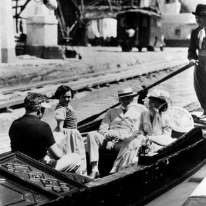 ANNA KARENINA, from left: director Clarence Brown, Cora Sue Collins, Fredric March, Greta Garbo on set, 1935