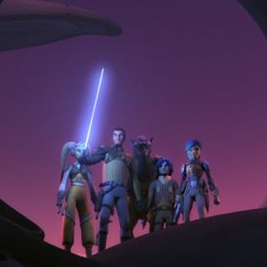 Star Wars: Rebels, from left: Vanessa Marshall, Freddie Prinze Jr., Steven Jay Blum, Taylor Gray, Tiya Sircar, 'Episode 221', Season 2, Ep. #20, ©DISNEYXD