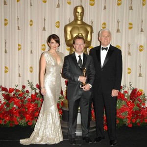Tina Fey, Dustin Lance Black, Steve Martin, Best Adapted Screenplay for Milk in the press room for 81st Annual Academy Awards - PRESS ROOM, Kodak Theatre, Los Angeles, CA 2/22/2009. Photo By: Dee Cercone/Everett Collection