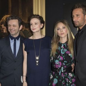 Michael Sheen, Carey Mulligan, Juno Temple, Matthias Schoenaerts at arrivals for FAR FROM THE MADDING CROWD Premiere, The Paris Theatre, New York, NY April 27, 2015. Photo By: Lev Radin/Everett Collection