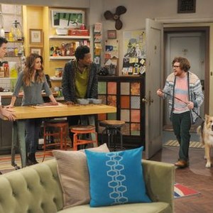 Mulaney, Nasim Pedrad (L), Zack Pearlman (R), 'Patriot Acts', Season 1, Ep. #6, 11/23/2014, ©FOX