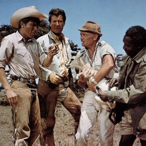 AFRICA-TEXAS STYLE!, from left: Tom Nardini, Hugh O'Brian, John Mills, 1967