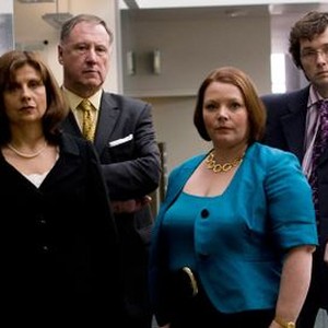 The Thick of It (BBCA), from left: Nicole Murray, Timothy Bentinck, Joanna Scanlan, Chris Addison, 'Episode 4', Season 3, Ep. #4, ©BBCAMERICA