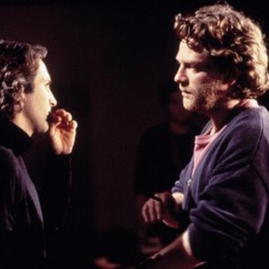 A MIDWINTER'S TALE, director Kenneth Branagh with Michael Maloney, 1996.