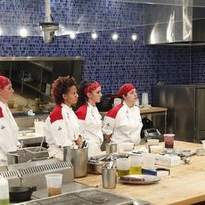 Hell's Kitchen, Gordon Ramsay, Kristin Barone, Jackie Fuchs, Dannie Harrison, Ariel Malone, Ashley Nickell, 10 Chefs Compete, Season 15, Ep. #8, 3/2/2016, ©FOX