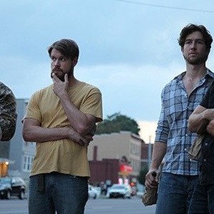 (L-R) Jon Gabrus as Ortu, Chord Overstreet as Nick, Evan Todd as Adam and Parker Young as Chris in "4th Man Out."