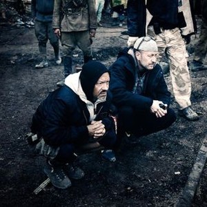 STALINGRAD, from left: director Fedor Bondarchuk, cinematographer Maksim Osadchiy-Korytkovskiy, on set, 2013. ©Columbia Pictures