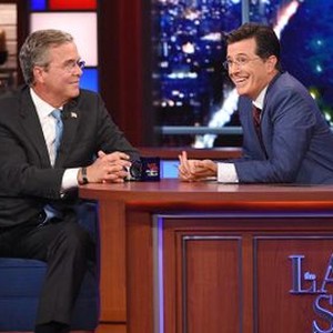 The Late Show With Stephen Colbert, Jeb Bush (L), Stephen Colbert (R), 09/08/2015, ©CBS