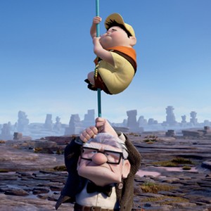 (Top-Bottom) Russell and Carl Fredericksen in "Up."