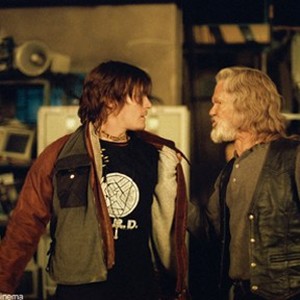 Scud (Norman Reedus, left) and Whistler (Kris Kristofferson) debate in New Line Cinema's action thriller, BLADE II.