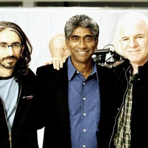 SHOPGIRL, director Anand Tucker, producer Ashok Amritraj, writer/star Steve Martin on set, 2005, (c) Buena Vista