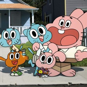 Gumball Watterson, Nicole Watterson, Richard Watterson (back row, from left); Darwin Watterson (left) and Anais Watterson (from row)