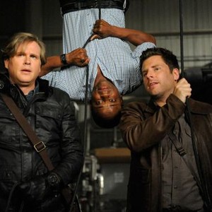 Psych, Cary Elwes (L), James Roday (R), 'Indiana Shawn and The Temple Of The Kinda Crappy, Rusty Old Dagger', Season 6, Ep. #10, 02/29/2012, ©USA