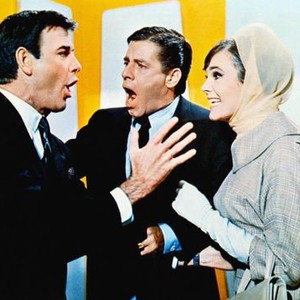THREE ON A COUCH, from left: James Best, Jerry Lewis, Gila Golan, 1966