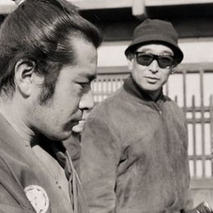 YOJIMBO, (aka YOJINBO), from left: Toshiro Mifune, director Akira Kuroswa, on set, 1961