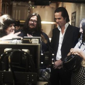 20,000 DAYS ON EARTH, from left: directors Jane Pollard, and Iain Forsyth, Nick Cave, Susie Bick, 2014. ©Drafthouse Films
