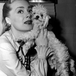 THE IRON CURTAIN, (aka BEHIND THE IRON CURTAIN), June Havoc with her pet poodle, Suzette, on-set, 1948, TM and (c) 20th Century-Fox Film Corp. All Rights Reserved