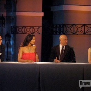 Top Chef, Ted Allen (L), Tom Colicchio (C), Gail Simmons (R), 'Finale', Season 4: Chicago, Ep. #14, 06/11/2008, ©BRAVO