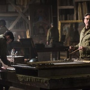 THE MONUMENTS MEN, from left: Dimitri Leonidas, George Clooney, 2014. ph: Claudette Barius/©Sony Pictures