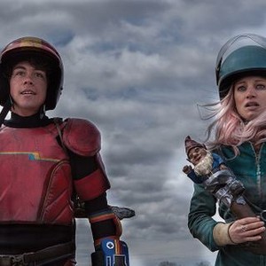 TURBO KID, from left: Munro Chambers, Laurence Leboeuf, 2015. ph: JP Bernier/©Epic Pictures Group