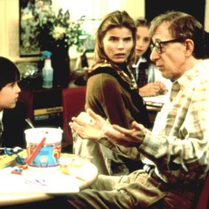 DECONSTRUCTING HARRY, Eric Lloyd, Mariel Hemingway, Woody Allen, 1997, discussion with child at school