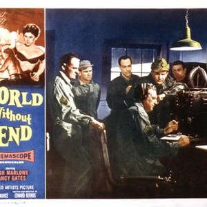 WORLD WITHOUT END, Hugh Marlowe, Rod Taylor, Christopher Dark, 1956