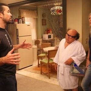 It's Always Sunny in Philadelphia, Danny DeVito (L), Kaitlin Olson (R), 'Ass Kickers United: Mac and Charlie Join a Cult', Season 10, Ep. #10, 03/18/2015, ©FXX