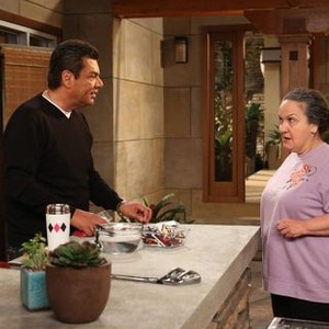 Saint George, George Lopez (L), Olga Merediz (R), 'Hot Blooded', Season 1, Ep. #8, 04/24/2014, ©FX