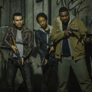 THE PURGE: ELECTION YEAR, from left: Joseph Julian Soria, Betty Gabriel, Mykelti Williamson, 2016. ph: Michele K. Short/© Universal Pictures