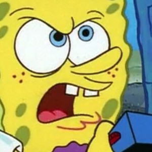 spongebob thinking face