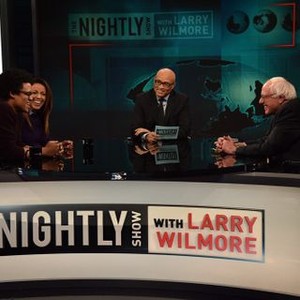 The Nightly Show With Larry Wilmore, Jordan Carlos (L), Larry Wilmore (C), Bernie Sanders (R), 01/19/2015, ©CC