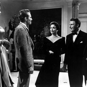 LUCY GALLANT, Thelma Ritter, Charlton Heston, Jane Wyman, Tom Helmore, Wallace Ford, 1955