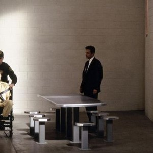 DESPERATE MEASURES, left in chair: Michael Keaton, right: Andy Garcia, 1998, ©TriStar Pictures