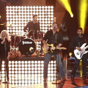 The Voice, from left: Shakira, Adam Levine, Blake Shelton, Usher, 'Blind Auditions, Part 1', Season 4, Ep. #1, 03/25/2013, ©NBC