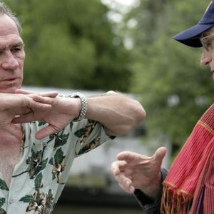 IN THE ELECTRIC MIST, from left: Tommy Lee Jones, director Bertrand Tavernier, on set, 2009. ©Image Entertainment
