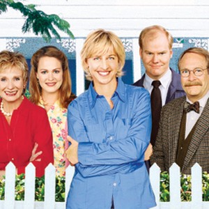 Cloris Leachman, Emily Rutherfurd, Ellen DeGeneres, Jim Gaffigan and Martin Mull (from left)