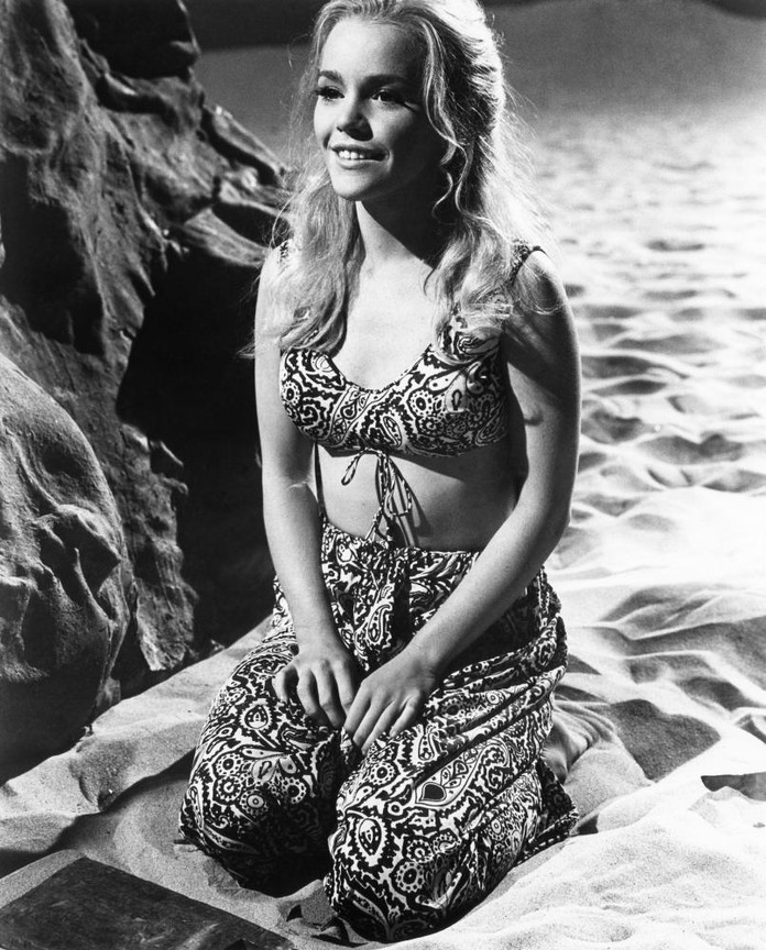 Tuesday Weld close up in the sand