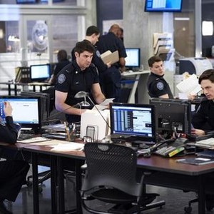 Rookie Blue, from left: Charlotte Sullivan, Travis Milne, Peter Mooney, Gregory Smith, 'Blink/All by Her Selfie', Season 5, Ep. #1, 06/19/2014, ©ABC